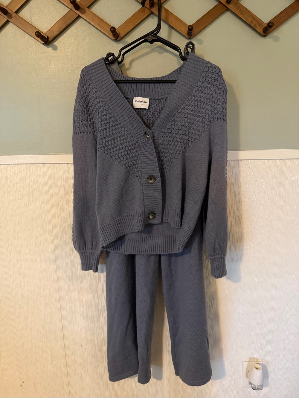 Callahan Slate Blue Knit Cardigan Set- Anthropology size Large